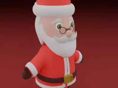 Santa Claus 3D model for 3D print Christmas model 3D print model