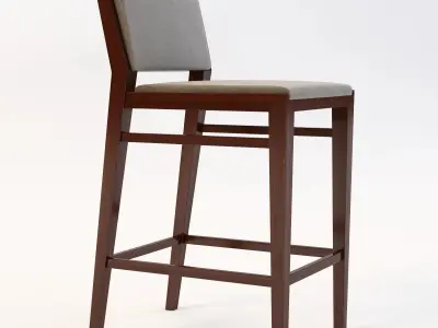 Caron Wooden Bar Chair 3D model