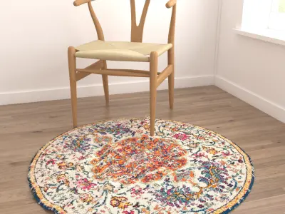 Round Rug Set 137 3D model