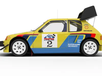Peugeot 205  T16 Turbo Pikes Peak 1987 3d model 3D model