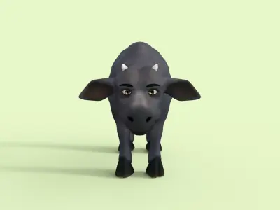 Cartoon Baby Cow  3D model