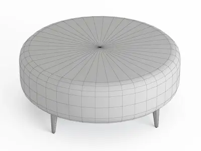 Mongolian Lamb Galleria Ottoman 3D model