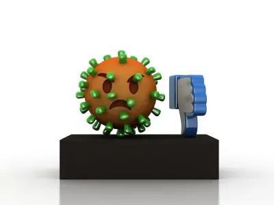 Coronavirus consequences  Low-poly 3D model