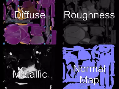 Vibrant Purple Saddle model pack Low-poly 3D model