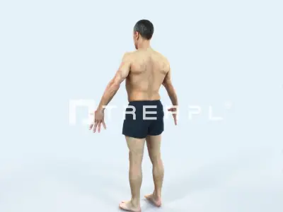 Fortitude H Animated Rigged Beach Sports Man Low-poly 3D model