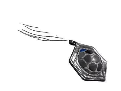 Silver Hexagonal Football Award Medal Low-poly 3D model