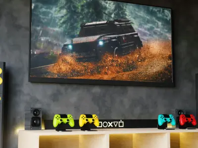 Gamer TV Setup by Nikdox 3D model