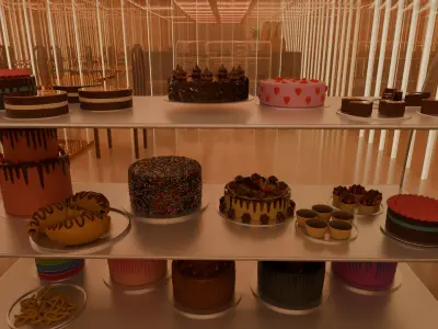 Realistic 3D Bakery Interior Scene 3D model
