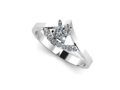 Female Solitaire Ring Ready To Print 3D print model