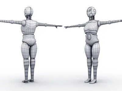 Sci-Fi Female Robot Free 3D model