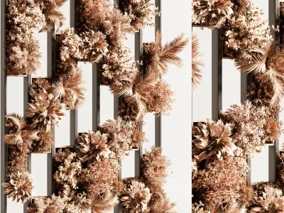 Wooden planks and vertical garden 11 3D model