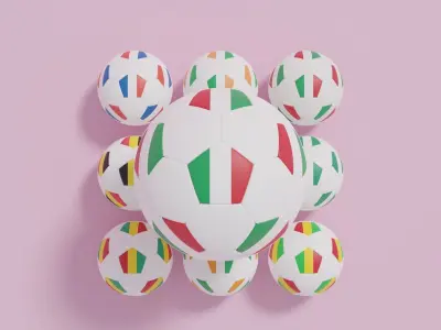 Flag Soccer Ball Collection 3D model