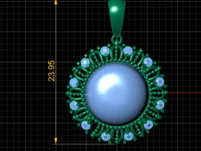 AMTIQUE RUBY PENDANT 3D PRINTALE MODEL 3D print model