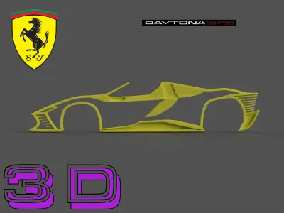 Ferrari Daytona SP3 Silhouette 3D print model