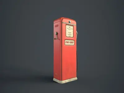Gas Pump Retro Low-poly 3D model