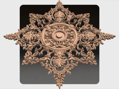 Carved round decor for cnc 42 3D model