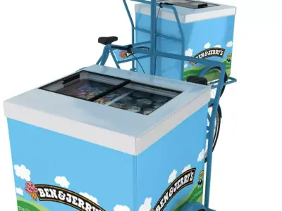 Ben and Jerry Ice Cream Cart 3D model