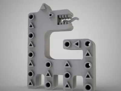 Abstract Dog Trinket 3D print model