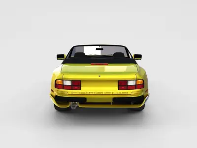 Porsche 944 Cabriolet w interior top down rev 3D model