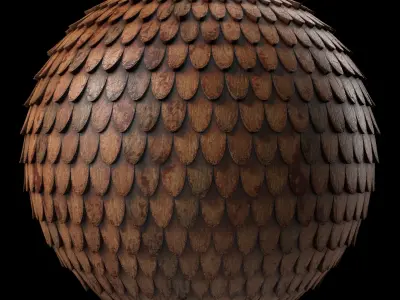 Roof Tile Materials 88- Wooden Roofing By Sbsar Seamless Pbr Texture