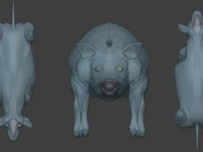 Pig animated - Walk Cycle 3D model