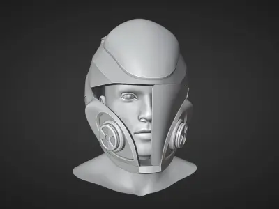 sci-fi helmet 3D model