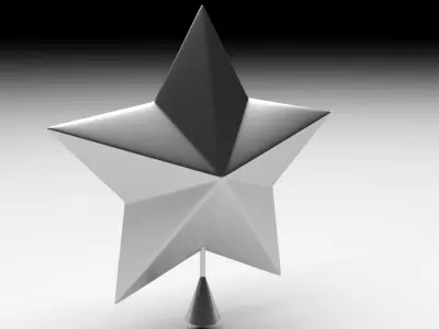 Christmas Tree Silver Star Tree Topper 3D model