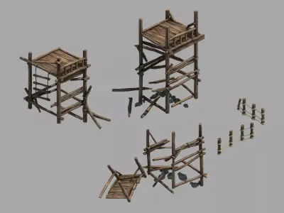 gAME Wooden Tower - Sentinel 06 3D model