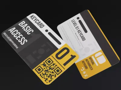 low-poly keycard two cards Free low-poly 3D model