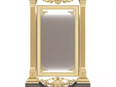 Carved Classic Mirror 05 Low-poly 3D model