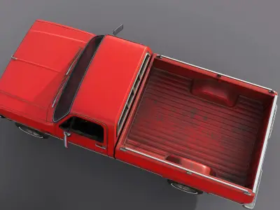 Chevrolet C10 1982 Red Low-poly 3D model