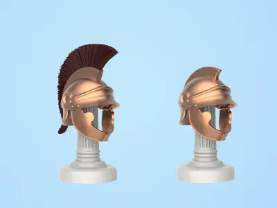 Attic Helmet of melos type with a figure 3D print model
