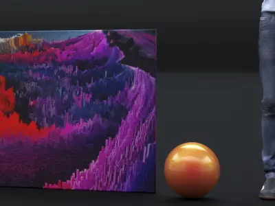 CANVAS PRINT TITLE ABSTRACT LANDSCAPE 48 X 36 INCH 3D model