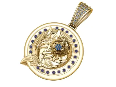 ROSE DEIGN COIN PENDANT 3D PRINTABLE MODEL  3D print model