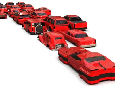 Cars Pack Low-poly 3D model