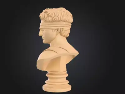 Blindfolded Marble Bust Low-poly 3D model