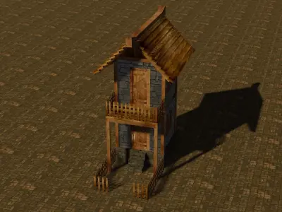 MEDIEVAL HOUSE Free low-poly 3D model 7