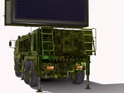 astros 2020 6x6 radar avibras Low-poly 3D model