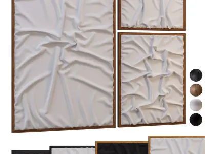 3 Fabric Frame Black White 3D model