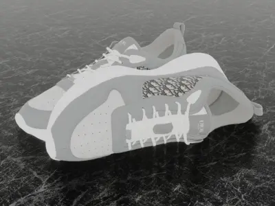 CHRISTIAN DIOR B25 3D SHOES - WHITE 3D model