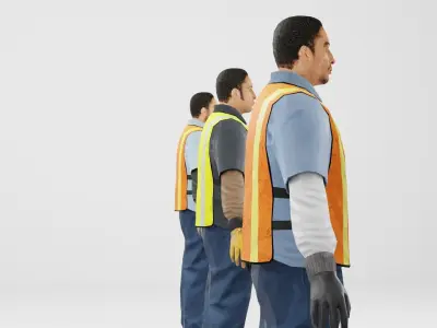 Worker Pack Low-poly 3D model Low-poly 3D model