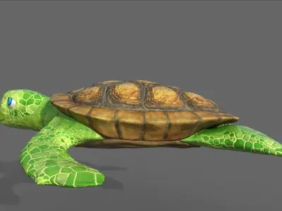 Turtle stylized Low-poly 3D model