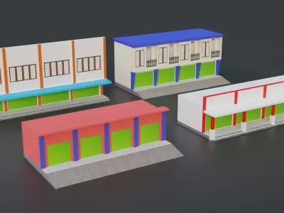 RUKO SHOP PACK LOW POLY ready for unreal engine Low-poly 3D model