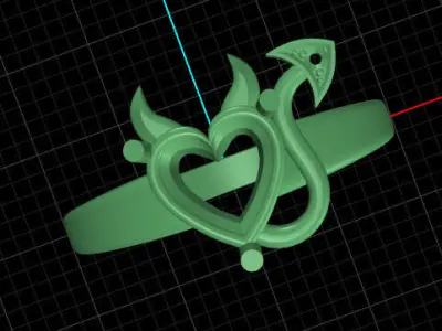 Devil ruby ring 3D print model