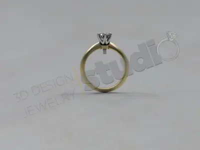 Luxury diamond solitaire ring 3D print model