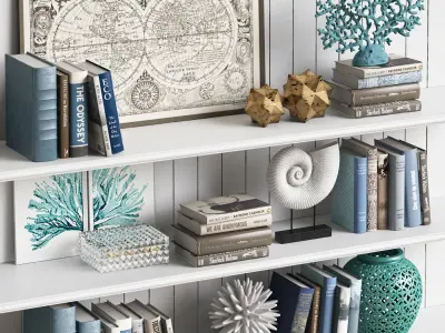 Decor Set 4 bookshelf 3D model