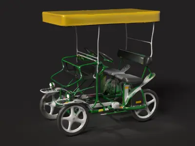 Green surrey bike figure  Low-poly 3D model