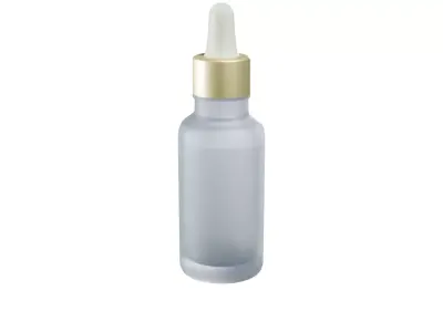 Luxury Frosted Cosmetic Dropper Bottle Serum Oil  3D model