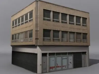  Low Poly Building 02 3D model