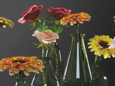 small flowered vase 3D model